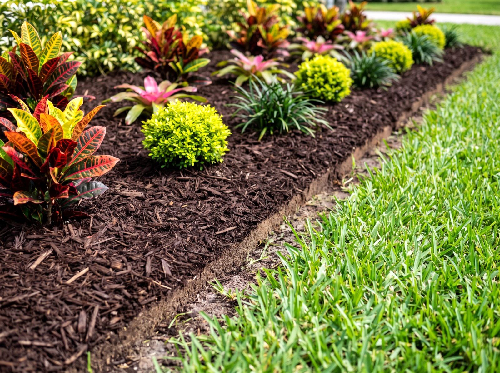 Beds with deliberate shape, layered planting and a spaded edge that stays crisp.
